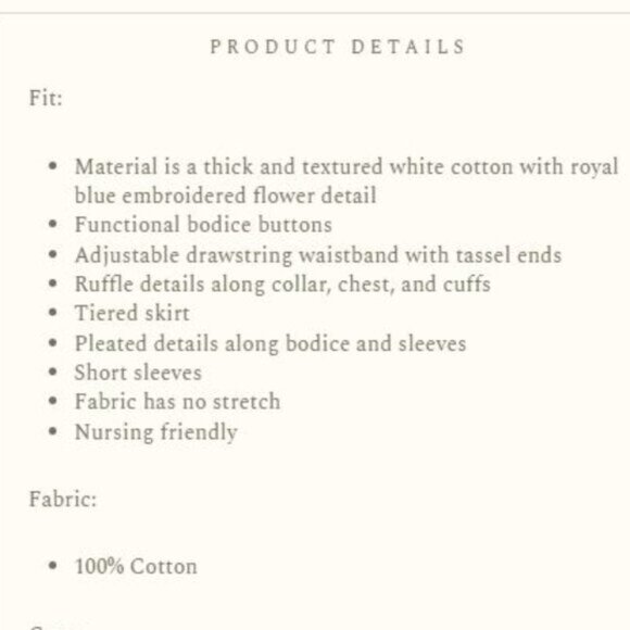 IVY CITY CO - Santorini Cotton Dress - White and Dark Blue - Tassels - Medium - Picture 9 of 10